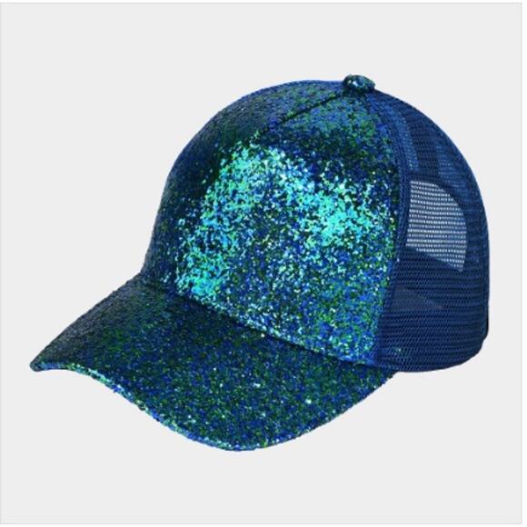 Fashion Hat: CC Brand Glitter Trucker Cap*royal blue*Gorgeous hat*New with tag - Picture 1 of 1